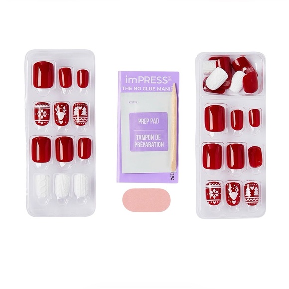 imPRESS Design Feelin' Festive 3D New Set of 30 Press On Nails NWT - Picture 4 of 10